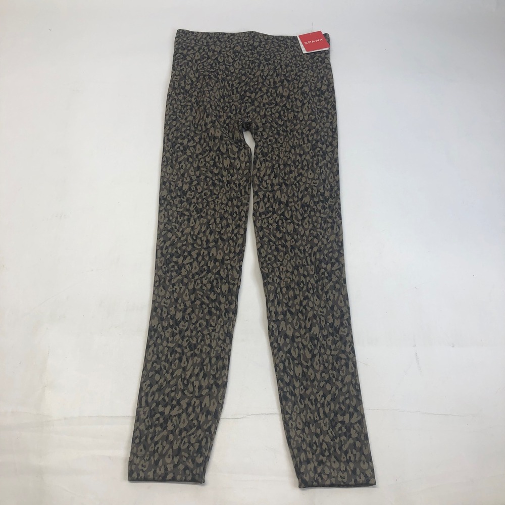 Spanx By‎ Sara Blakely Gray Black Brown Leopard Print Leggings Size Small